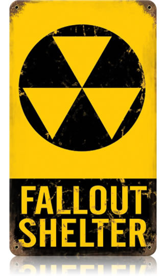 "Fallout Shelter" Vintage Metal Sign